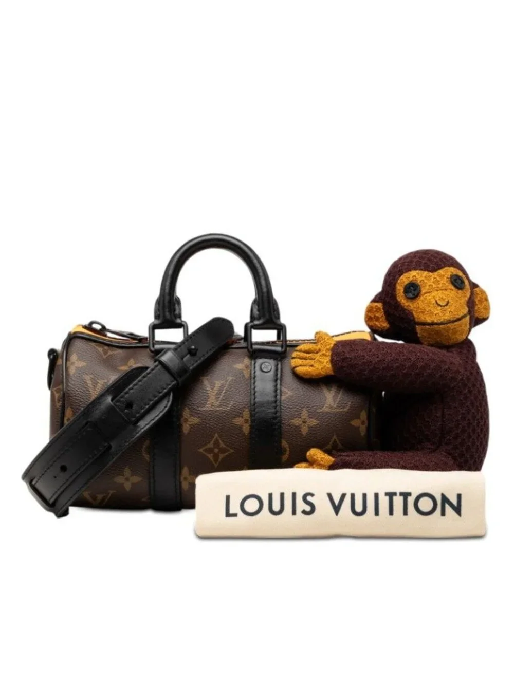 Louis Vuitton Monogram Keepall XS LV Friend 2-Way Shoulder Bag Brown Leather